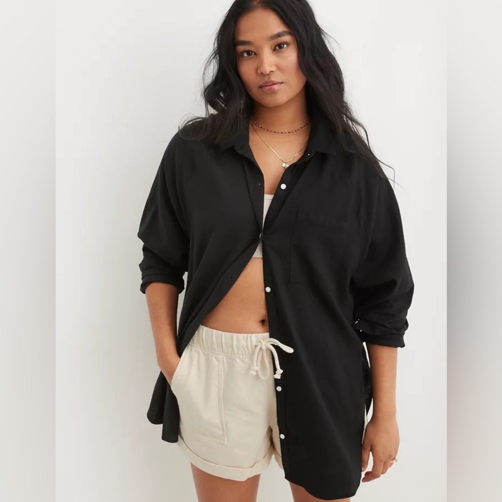 Aerie Linen Blend Coverup Top